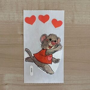 Suzy’s Zoo Cute Mouse Sticker with Red Hearts